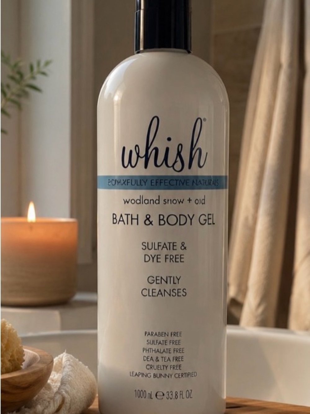 Whish Woodland Snow + Oud Bath & Body Gel - LARGE